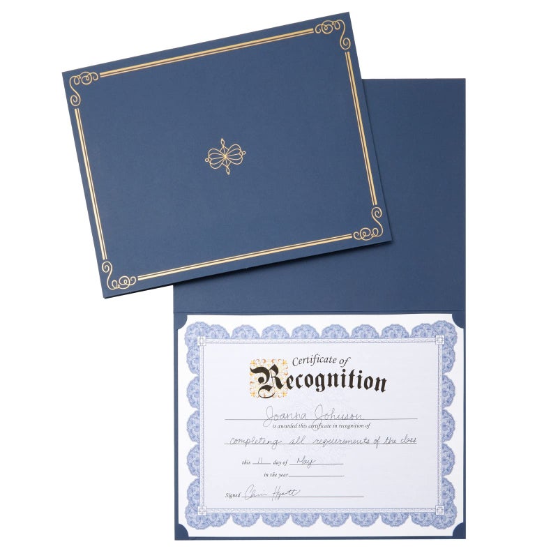 BLUE PANDA Certificate Holders - 24-Pack - Navy Blue Letter Size Award Folders - Certificate Covers for Diploma, Employee Appreciation, Recognition & Presentations - Image 4